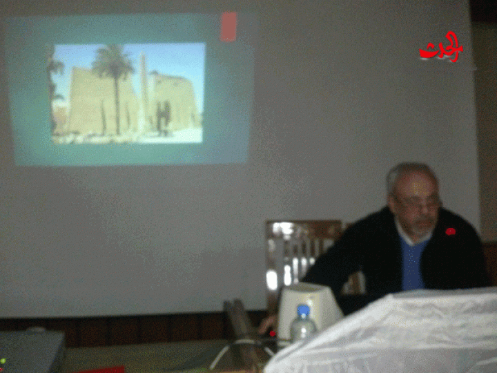 محاضرة للدكتور بسام عابدة  في ثقافي حمص بعنوان “الأهرامات ومن بناها