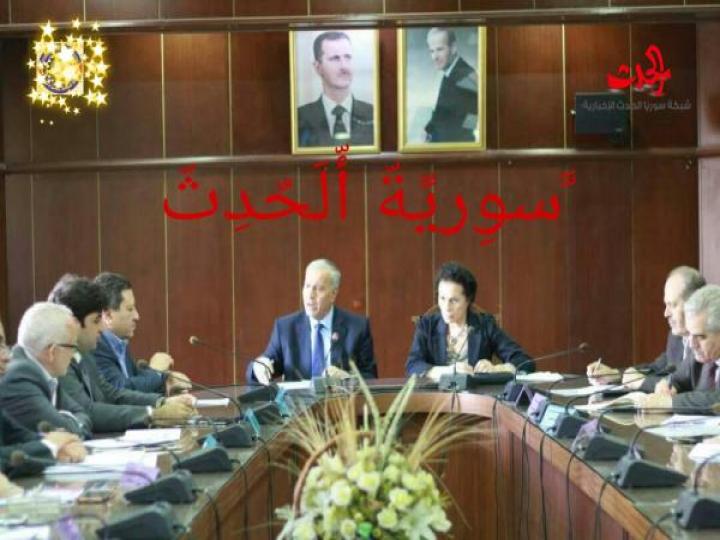 المهندس احمد الحمو وزير الصناعة يستقبل وفد غرفة صناعة دمشق وريفها