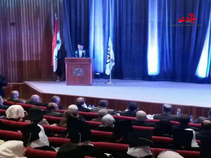 تخريج دفعة من طلاب جامعة قاسيون بحفل بمكتبة الأسد في دمشق