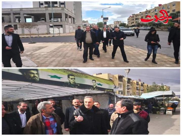 محافظة ريف دمشق يتفقد الواقع الخدمي بضاحية قدسيا ويعد بمزيد من الدعم