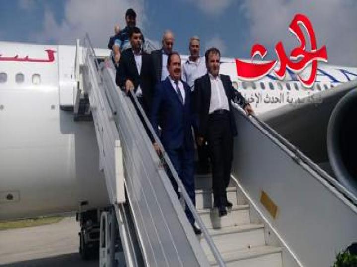 اللاذقية ; وصول اولى رحلات السورية للطيران قادمة من الشارقة الى مطار الباسل الدولي