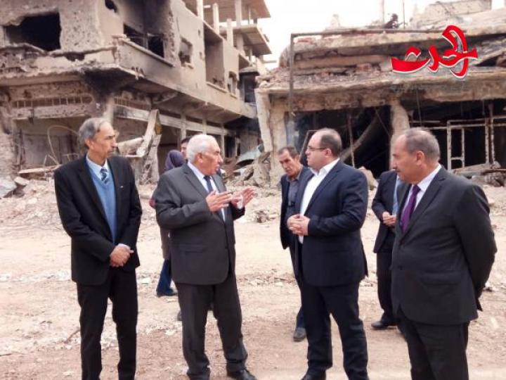 وزير الاقتصاد الدكتور سامر الخليل يتفقد المشاريع المنفذه في محافظة درعا