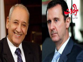 الرئيس الأسد يتلقي برقية من الرئيس بري