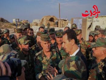 الرئيس الأسد على الخط النار الأمامي مع جتود الوطن