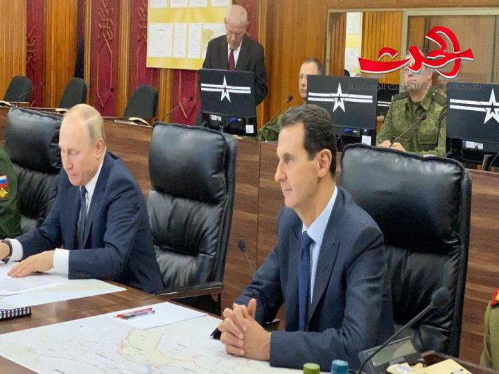 الرئيس بوتين يلتقي الرئيس الاسد في دمشق