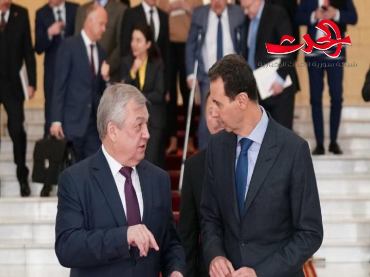 الرئيس الأسد يستقبل مبعوث الرئيس الروسي والوفد المرافق له