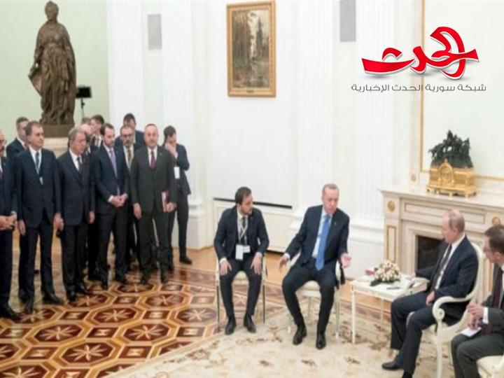 الرئيس بوتين يبحث مع اردوغان تنفيذ الاتفاق حول ادلب