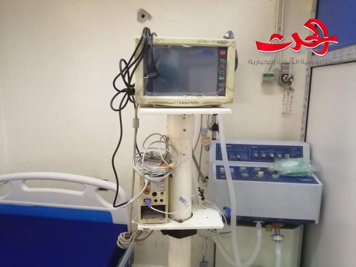 تزويد  قسم العزل بمشفى درعا بأجهزة تنفس اصطناعي 