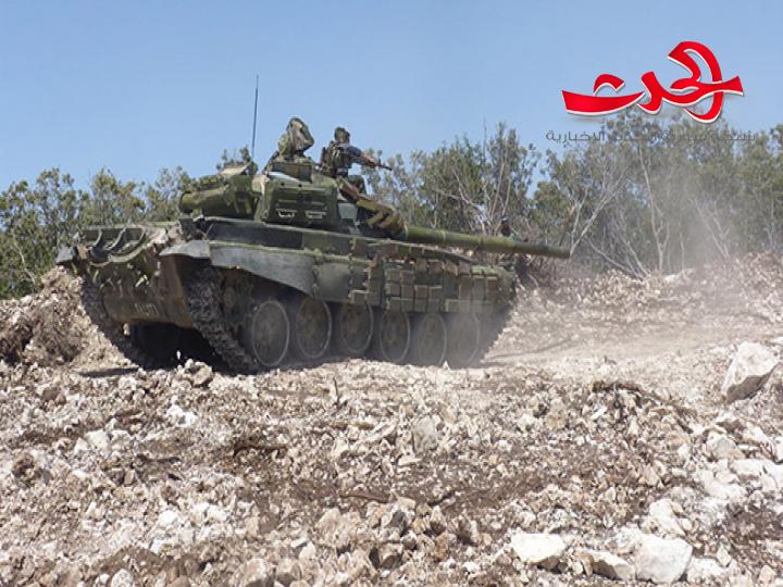 مدفعية الجيش العربي السوري تستهدف المسلحين في إدلب