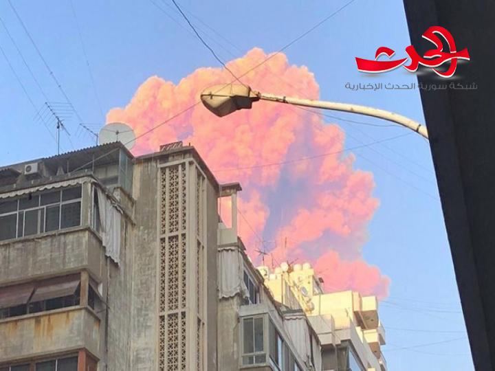 انفجار كبير في بيروت ناجم عن حريق في المرفأ