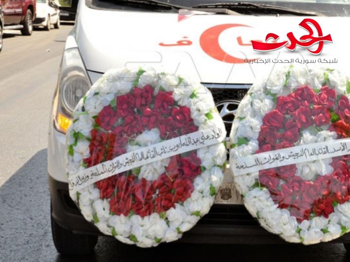 تشييع اللواء محمد طارق الخضراء من مشفى تشرين العسكري إلى مثواه الأخير في مقبرة الدحداح بدمشق