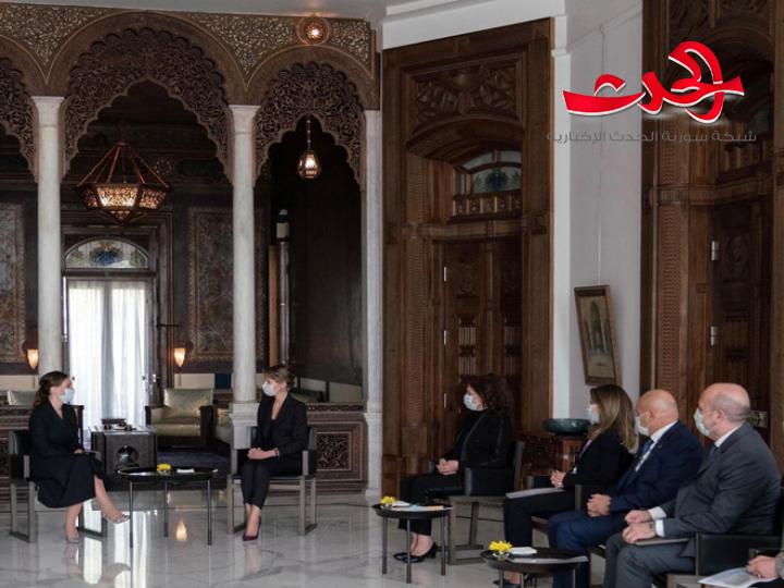 السيدة أسماء الأسد تستقبل مفوضة رئيس روسيا الاتحادية لحقوق الأطفال والحديث يدور حول الجهود السورية والروسية لإخراج الأطفال ال