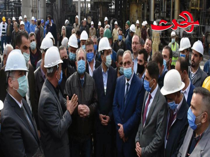 عرنوس يشدد على حصول كل مواطن على حقه من مازوت التدفئة.. انتاج مصفاة حمص سيرتفع الى مليوني ليتر سنويا
