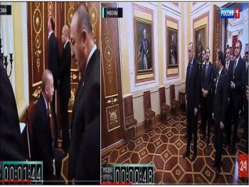 بالفيديو.. شاهد لحظات ودقائق وقوف اردوغان بانتظار الرئيس بوتين حتى سمح له بالدخول