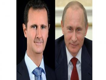 الرئيس الأسد يتلقى اتصالا هاتفيا من الرئيس بوتين 