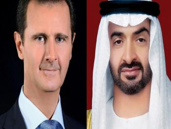 اتصال هاتفي بين الرئيس الأسد ومحمد بن زايد آل نهيان ولي عهد أبوظبي