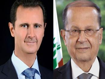 الرئيس الأسد في برقيه للرئيس عون: نقف إلى جانب لبنان الشقيق ونتضامن مع شعبه المقاوم