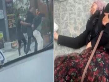 سوري يبرح زوجته ضرباً في الشارع وسط مدنية اسطنبول ..!!