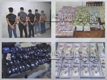 القبض على شخص يعمل بتحويل الأموال بطريقة غير قانونية ويصادر مبلغ ( 194 ) مليون ليرة و( 84 ) ألف دولار أمريكي