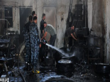 في القابون : إخماد حريق في أحد محال تصليح السيارات