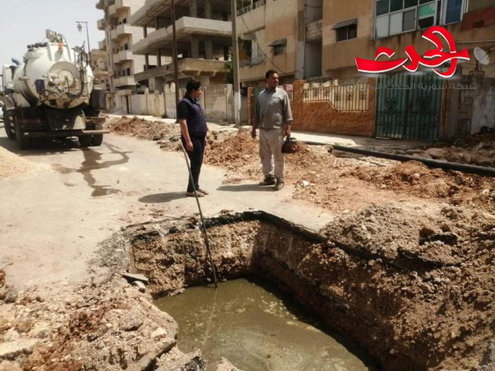 محافظ درعا وامين الفرع يتابعان العمل لحل مشكلة المياه