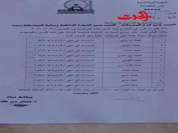 حماة محطات بنزين توزع بحسب أرقام لوحات السيارات