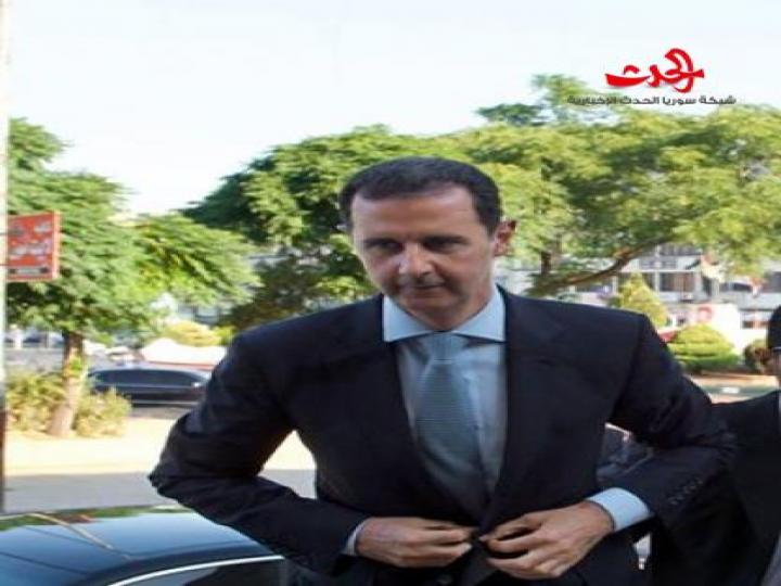 الرئيس بشار الأسد يودي صلاة عيد الفطر المبارك في مسجد الصفا بمدينة حمص