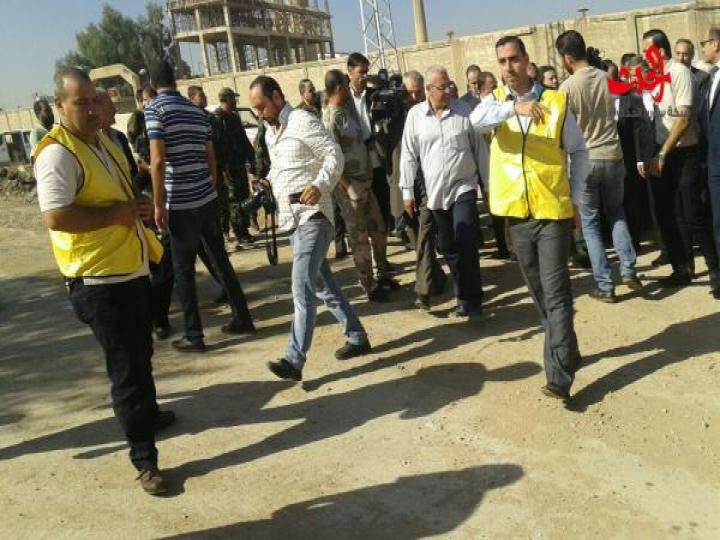 برئاسة المهندس خميس وفد حكومي يتفقد المنطقة الصناعية بمزرعة فضلون بريف دمشق