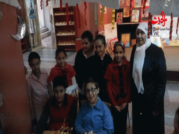 براعم الياسمين ترسم أمجاد تشرين ( ورشة عمل لفرع منظمة طلائع البعث بحمص )