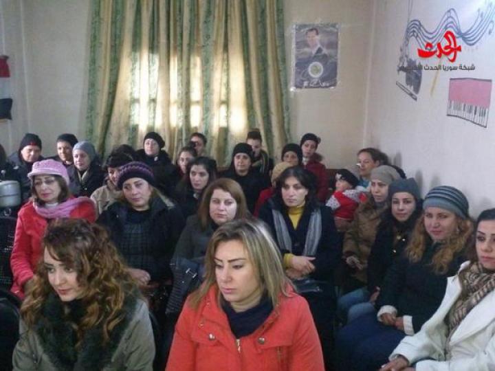 محاضرة العميد الركن رجب ديب في معهد خربة التين نورحول المرأة ونضالها 