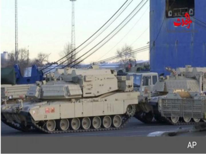 مئات الدبابات والعتاد العسكري الامريكي الى حدود روسيا