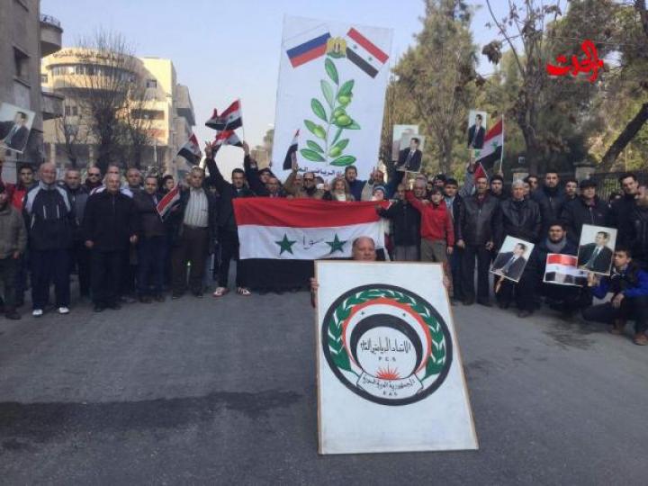 مسيرة مليونية في حلب تأييداً لانتصارات جيشنا الباسل 