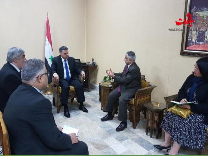 وزير التربية لمدير اليونيسكو الإقليمي ببيروت : أهمية التقييم المرحلي للواقع التعليمي في مدينة حلب