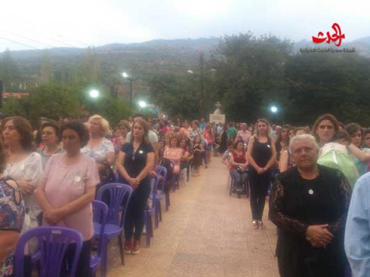 الإحتفال بعيد رقاد السيدة العذراء في كنيسة سيدة المنتابية في قرية قلاطية بوادي النصارى في حمص 