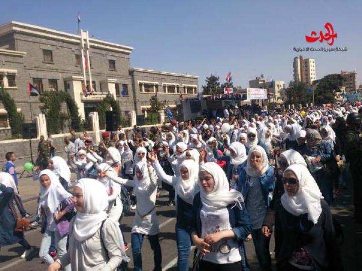                   كرنفال مركزي في حمص بمناسبة الذكرى 49 لتأسيس منظمة الشبيبة