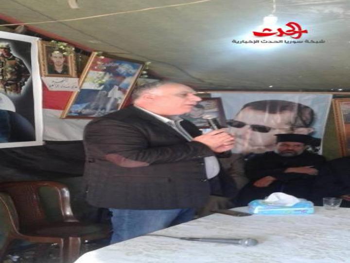 حفل تأبين للشهيد العميد مصطفى بدر إبراهيم في قرية برابو في حمص 