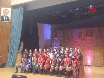 ليل البوادي لفرقة الرقة للفنون الشعبية على مسرح دار الثقافة بحمص 
