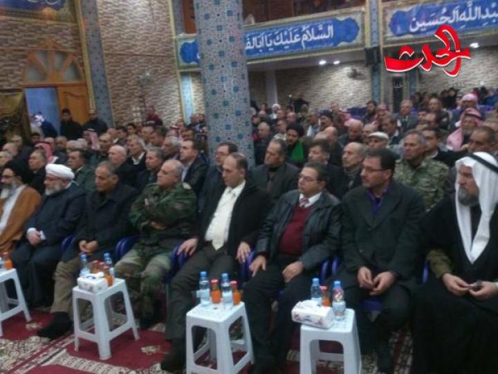 احتفالية خطابية في جامع زين العابدين بن علي في حمص بمناسبة انتصارات الجيش العربي السوري