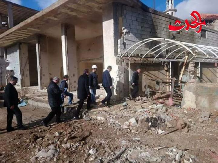 مشــــروع إكســـــاء وتأهيـــــل مبانـــــي بعض المنازل والمباني في مدينة الزبداني بالتعاون مع المتظمات الدولية. 