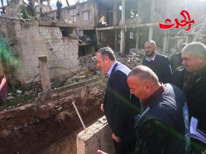 مشــــروع إكســـــاء وتأهيـــــل مبانـــــي بعض المنازل والمباني في مدينة الزبداني بالتعاون مع المتظمات الدولية. 