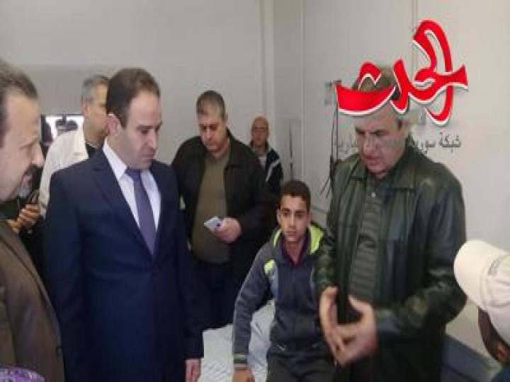 أستقبال المصابين القادمين من الفوعة وكفرية المحاصرتين