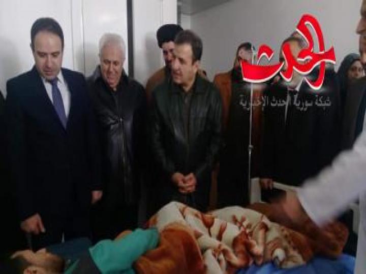 أستقبال المصابين القادمين من الفوعة وكفرية المحاصرتين