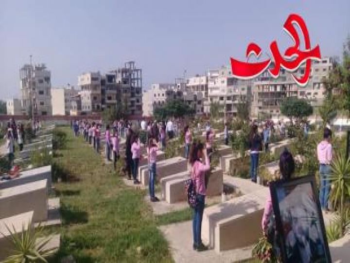 اللاذقية ; بمناسبه 6 أيار عيد الشهداء السيد المحافظ في مقبرة الشهداء في بسنادا