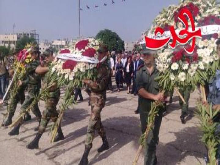 اللاذقية ; بمناسبه 6 أيار عيد الشهداء السيد المحافظ في مقبرة الشهداء في بسنادا