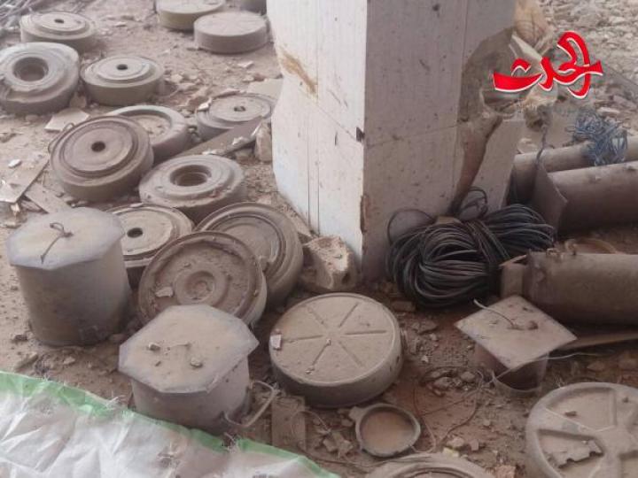 العثور على معمل للالغام والعبوات الناسفة في محيط بلدة الشجرة من مخلفات تنظيم داعش 