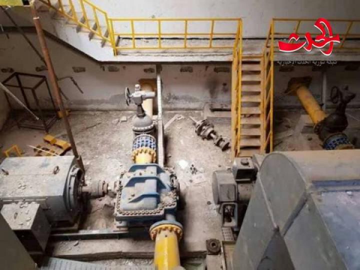 إعادة تأهيل ثلاث مضخات في الهرير وعيون العبد و محطة الهرير لتغذية سدود درعا