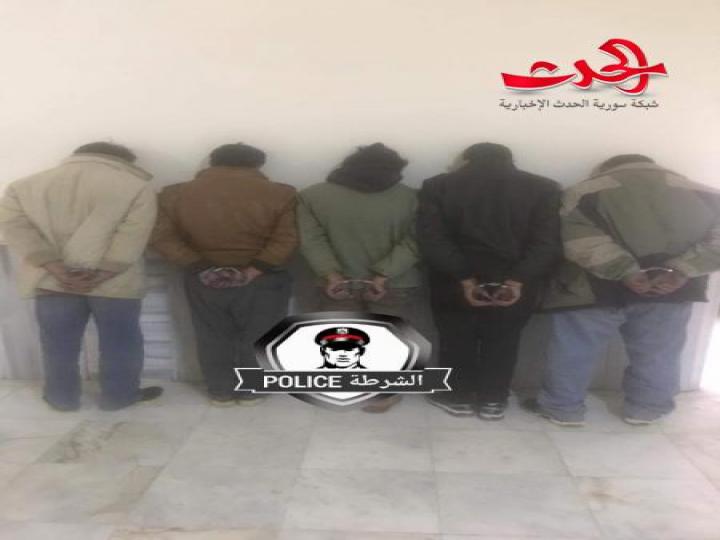 الأمن الجنائي يلقي القبض على عصابة لصوص في منطقة النبك 