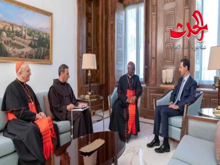 السيد الرئيس بشار الأسد يتسلم رسالة خطية من بابا الفاتيكان فرنسيس