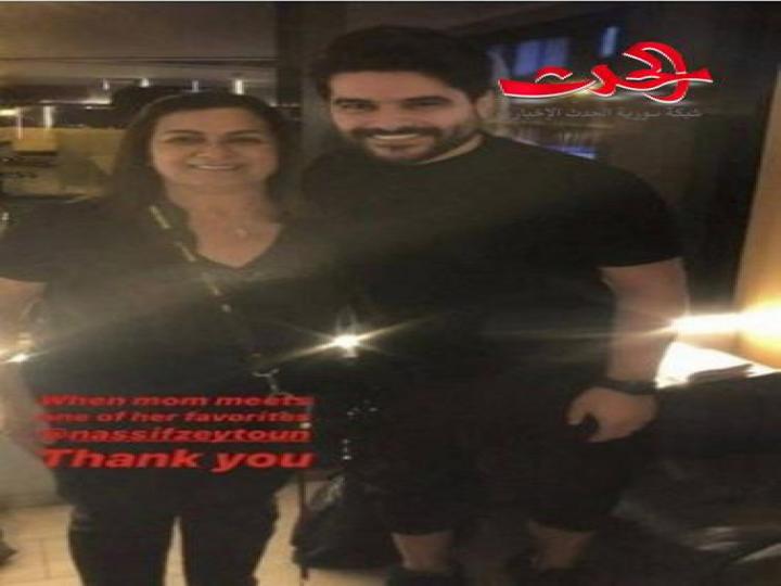 ناصيف زيتون برفقة والدة مايا دياب ..صورة