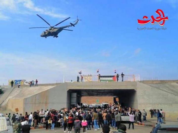 افتتاح المعبر التبادلي على استراد حمص -طرطوس/ نفق خربة غازي/